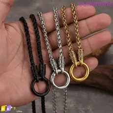 Colar De Corrente De Osso De Dragão OUDIMEIHE , Viking De Tecelagem De Liga , Gargantilha De Estilo Étnico Durável Com F