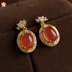 ❤ Original Retro francês ônix brincos feminino luz luxo temperamento único simples brincos moda jóias