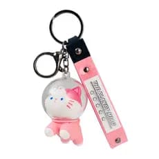 Bonito espaço criativo gato requintado dos desenhos animados chaveiro corrente carro mochila ornamentos um par ins peque