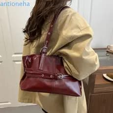 ANTIONEHA Bolsa De Ombro Retrô , Fivela De Cinto Estilo Coreano Nas Axilas , Boliche De Cor Sólida