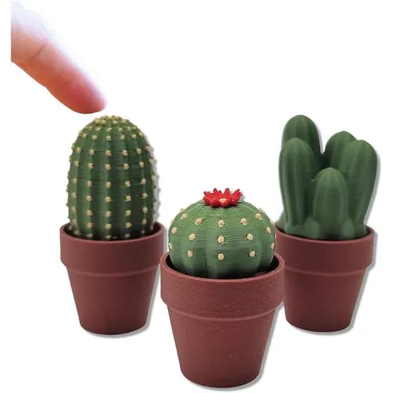 Mini Planta Impressa em 3D, Brinquedo Anti-estresse Cacto Clicável com Interruptores Mecânicos – Mini Planta de Bolso Im