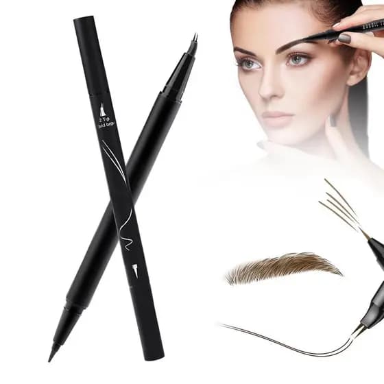 Caneta para Sobrancelhas Curvada, Caneta para Sobrancelhas Microblading 2 em 1 com Ponta Curvada e Ponta de Pincel Preci