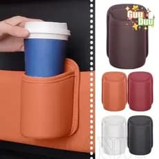 [Guudu] Porta-Copos De Couro Para Carro-Bolsa De Armazenamento Traseiro Do Assento Lateral-Bolso Multifuncional De Autom