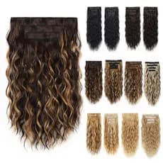 Comércio exterior transfronteiriço conjunto de 4 peças clipe de cabelo ondulação de água peruca extensão de cabelo peça