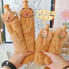 Kapibara Caneta de pelúcia tipo Push Caneta grande Mac Caneta esferográfica fofa Caneta de Gel de alto valor Caneta Zhua