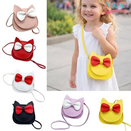 NANCI Mini Bolsas De Ombro , Bolsa Crossbody Infantil Com Arco Dos Desenhos Animados , Linda Princesa Crianças Pequena