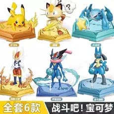 Boneco Articulado Blocos De Montar Pikachu/Greninja/Lucario/Cinderace/Metagros Action Figure