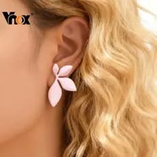Vnox Brincos Florais Em Forma De Folha De Aço Inoxidável Para Mulheres Meninas Joias Da Moda De Alta Qualidade Delicadas