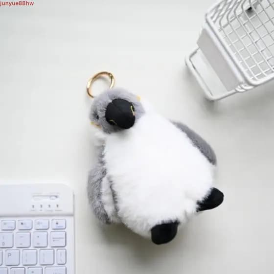 Pingente De Pelúcia De Aquário JUNYUE , Chaveiro De Pinguim Imperador De Desenho Animado Da Moda Macio Cinza Fofo