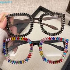 Óculos De Sol Com Strass EPOCH1 , Armação Grande INS Steampunk Femininos Da Moda Retrô