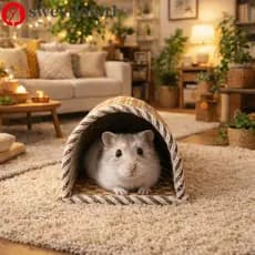 SWEETJOHN1 Ninho Legal Para Hamster , De Caverna Animais De Estimação Resistente A Arranhões Respirável , Túnel De Cobai