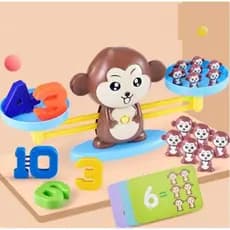 Brinquedo Digital de Matemática com Tema de Macaco para Crianças, Balança de Equilíbrio Educacional para Jogos de Tabule