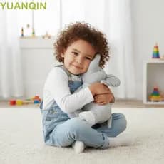 Travesseiro De Pelúcia De Elefante YUANQINZT , Brinquedos Cinza Fofos Adoráveis Kawaii