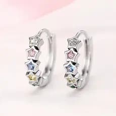 S925 prata esterlina colorido zircão brincos simples moda jóias senhoras presente