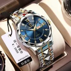 Relógio de luxo para homem Relógio masculino em forma de vidro pontiagudo de diamante grande elegante