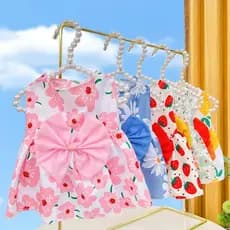 Vestido de malha para cachorro de estimação de verão, saia, aniversário de casamento, suprimentos de fantasia