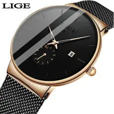 LIGE Relógio De Pulso Masculino Casual/À Prova D'água/Simples/Neutro/Unissex