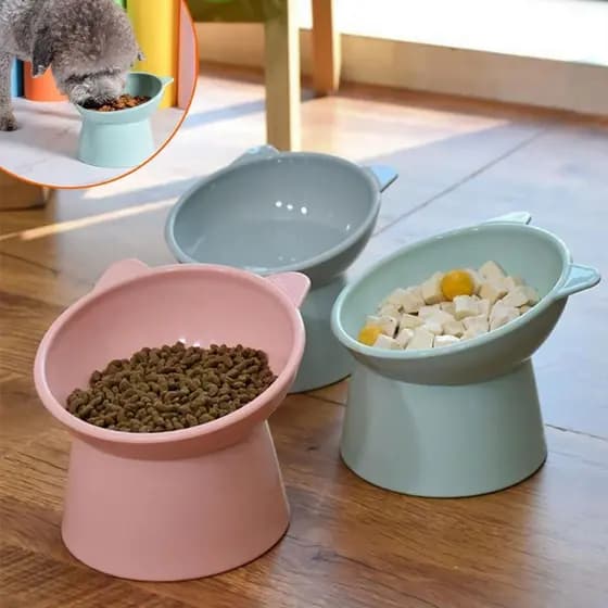 Comedouro Bebedouro Elevado Anti Engasgo Pet Gato e Cachorro Inclinado Ergonômico Para Água e Ração