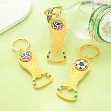 [Estoque pronto] 2026 Megamo World Football Keychain Copa do Mundo Pequeno Presente Abridor de Garrafas Pequeno Pingente