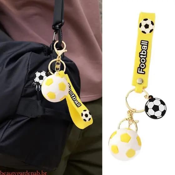 beautygardenab Novidade Esportes Temático Chaveiro Design De Futebol Multi Propósito Saco Acessório Do Carro Pendurado C