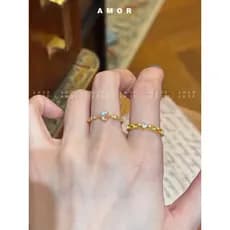 Anel Moonstone Para Mulheres • Design Minimalista De Estilo Japonês De Luxo Joias Elegantes Ajustáveis Com Dedo Indicado