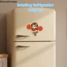 Ímãs De Geladeira Giratórios BLUEVELVETQW , Adesivo Feito À Mão De Ano Novo De Desenho Animado , 3D