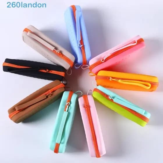Estojo De Óculos Com Zíper LANDON , De Natação De Silicone Macio Respirável , Portátil