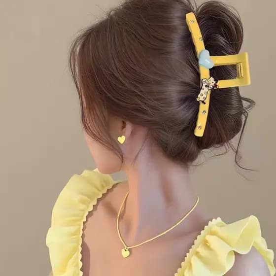 Acessório de cabelo fofo em estilo cartoon, presilha grande em formato de tubarão com design de cachorro, presilha de ca