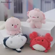 (duyongsun) 1pc Chaveiro de Pelúcia de Animal do Oceano Polvo Caranguejo Pingente de Pelúcia de Desenho Animado Chaveiro