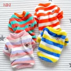 Flanela Pet Clothes Inverno Cão Casaco Listrado Jaqueta Pet Sweater Cachorro Para Cães Pequeno Traje Médio LF3U