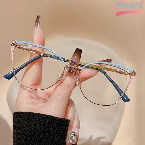 Óculos De Proteção Para Os Olhos NANCI Anti-Azul , Com Bloqueio Computadores Classic Metal Ultralight Office