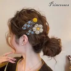 Estilo Coreano Outono Inverno Novo Fio Flor Bola Grampo De Cabelo Franja Lateral Clipe Testa Acessórios Para O Mulher