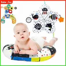 Bebê Em Forma De U Travesseiro Tummy Time Brinquedos Com Espelho Mordedores Almofada Conforto