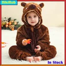 Macacão De Capivara Para Bebê Kigurumi De Natal , Flanela Aconchegante Recém-Nascidos Com Capuz , Pijama Infantil De Des