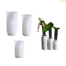 Conjunto De Flores De 3 Moldes De Acessórios De Exibição De Vaso De Silicone Resistentes Para Suportes Personalizados ,