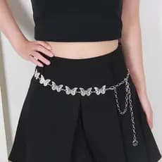 Corrente De Cintura Borboleta Feminina Nicho Design Coreano Um E Cem Acessórios Uniformes N8