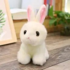 Super Macio Pequeno Coelho Branco Brinquedo De Pelúcia Bonito Boneca Fofo Presente De Aniversário Para Meninas Crianças