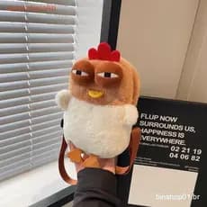 [serendipiahb] Alça Ajustável De Pelúcia Bolsa De Desenho Animado Frango Para Mulheres Ombro De Galinha Fofa Festa De Vi