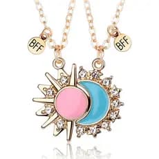 Conjunto de colares BFF, colar magnético, colar sol e lua para casal, golfinho, coelho, amor