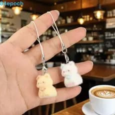 BREPOCH 10 Peças Chaveiro De Gato Fofo , Pingente De Boneca 3D De Desenho Animado Pelúcia Kawaii , Chaveiros De Resina D