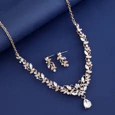 Colar de strass de noiva brincos conjunto de duas peças moda de casamento conjunto brilhante corrente casamento gota de