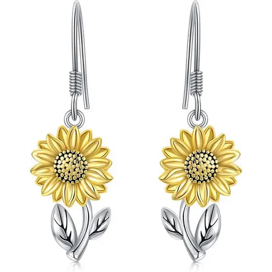 Brincos de girassol para mulheres, pingente de brinco de girassol requintado, brincos com pingente de flor margarida, pr