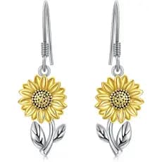 Brincos de girassol para mulheres, pingente de brinco de girassol requintado, brincos com pingente de flor margarida, pr