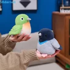 DARNELL Brinquedo De Pelúcia Para Pássaros , Material Fofo , Tamanho De 12 Cm , Realista De Pássaro , Aparência Com Som