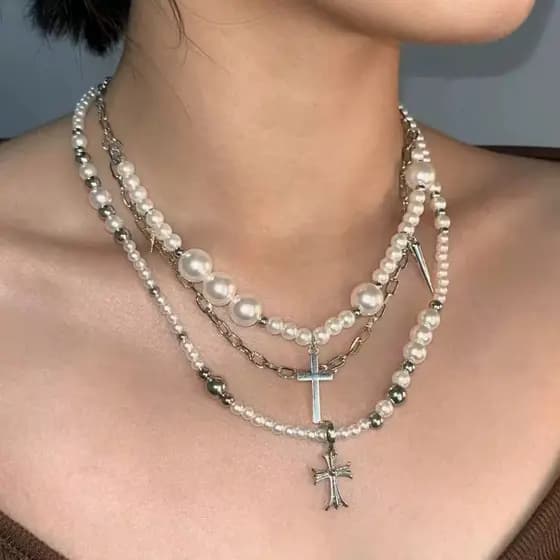 Colar de liga metálica empilhável, luz de nicho, luxo, alta qualidade, design simples e versátil