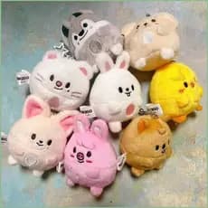 DC1 Stray Kids SKZOO Wolf Chan Bang Plushie Ovo Waffle Chaveiro De Pelúcia Bonito Boneca Bolsa Charme