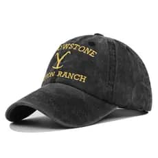 Boné de Beisebol Vintage Yellowstone Dutton Ranch Cross Ponytail Bordado para Proteção Solar, Cor S