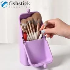 Bolsa De Armazenamento De Pincel De Maquiagem FISHSTICKA , Pincéis Cosméticos De Silicone De Grande Capacidade , Vertica