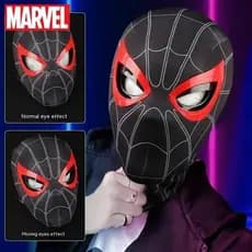 Máscara Elástica Spiderman Cosplay Com Olhos Em Movimento Headgear No Way Home Homem Aranha 1 : 1 Controle Remoto Brinqu