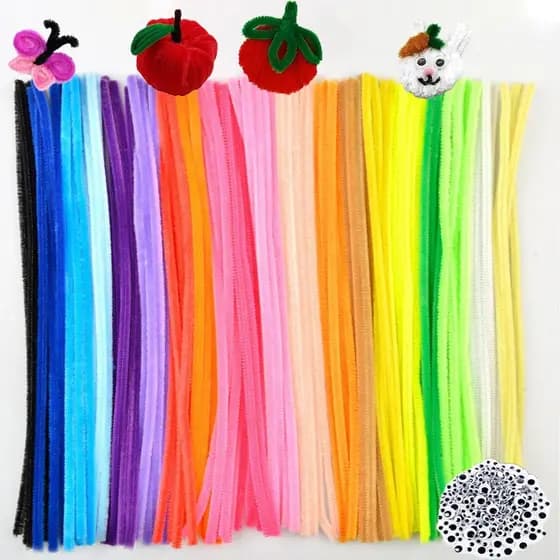Limpa-cachimbo de Chenille Fosco Sortido, 1000 Peças, Materiais para artesanato infantil de buquês de flores caseiros, c